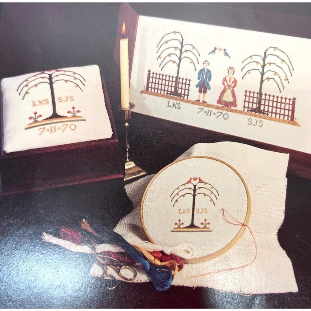 Wedding Folk Art Embroidery Pattern Kit By Homespun Elegance Sandra J Sullivan